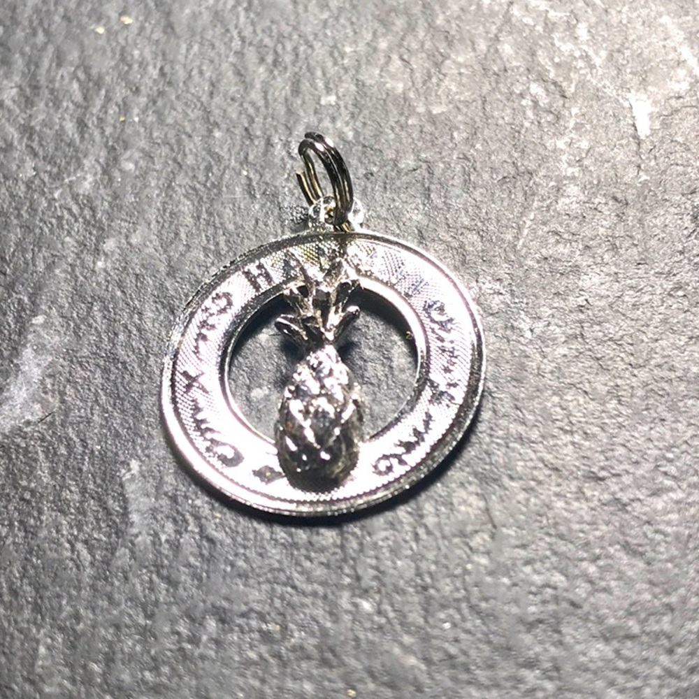 Vintage Sterling silver bracelet charm- Hawaii and Pinapple